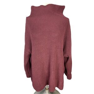 Lord & Taylor Maroon Cowl Neck Sweater